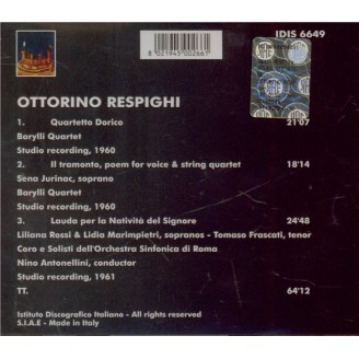 RESPIGHI - Barylli Quartet - Quartetto dorico, pour cordes P.144..